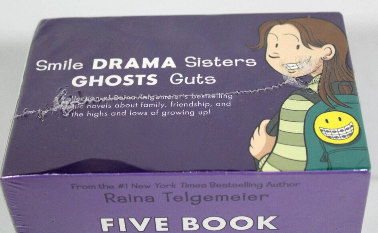Raina Telgemeier – Box Set (Smile, Drama, Sisters, Ghosts, Guts) NEW Paperback