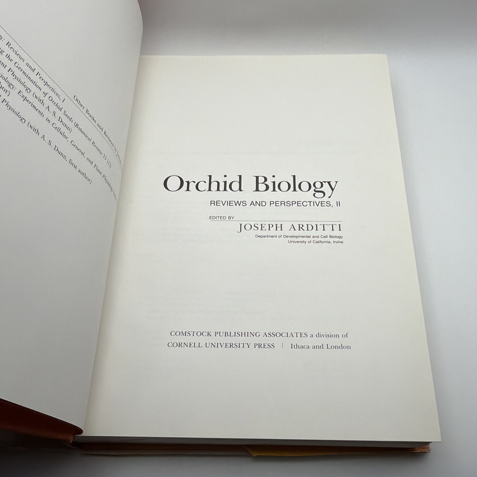 ORCHID BIOLOGY REVIEWS AND PERSPECTIVES, II By Joseph Arditti – Hardcover