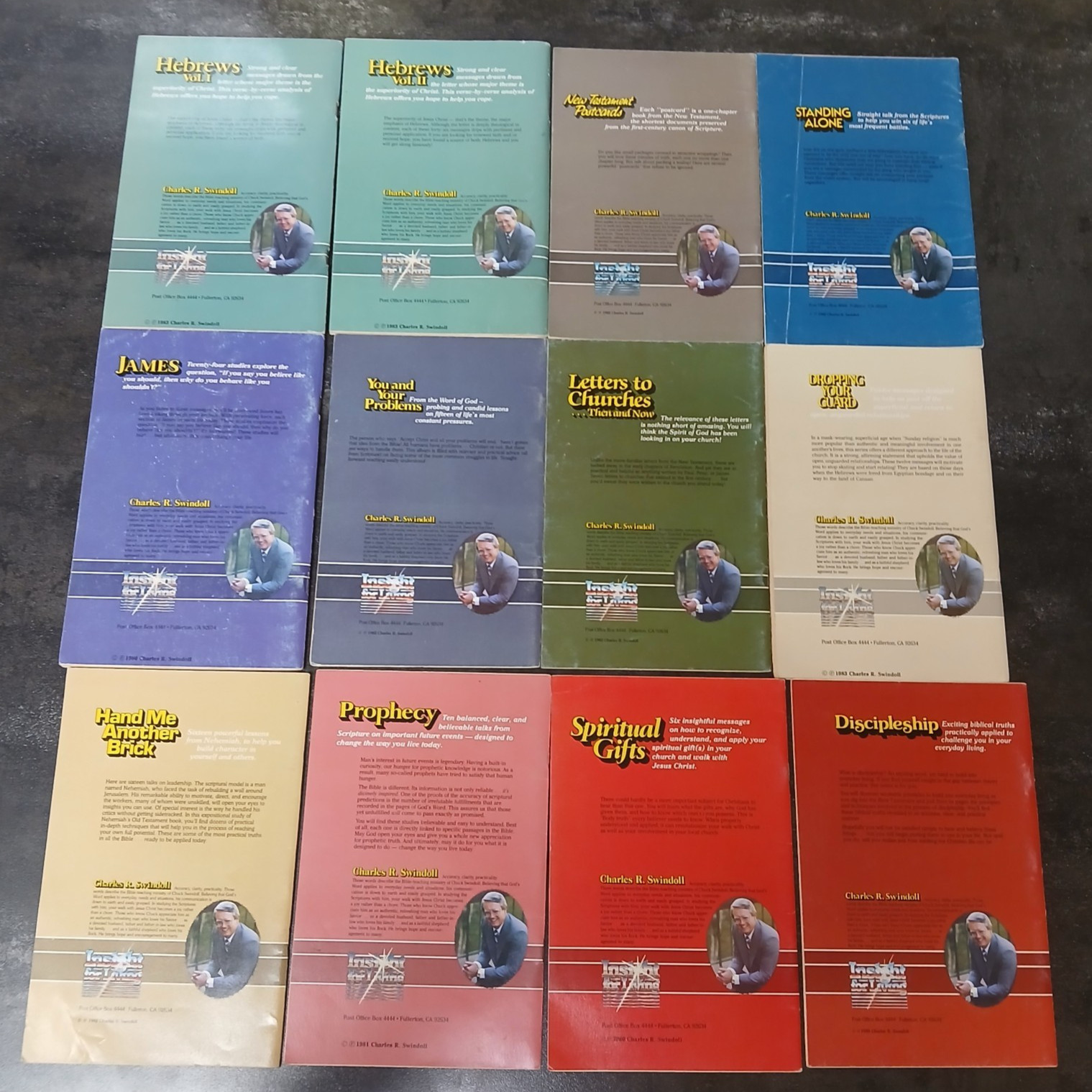 Charles R. Swindoll Pamphlet Lot of 12 Bible Study Guides 1980-1983