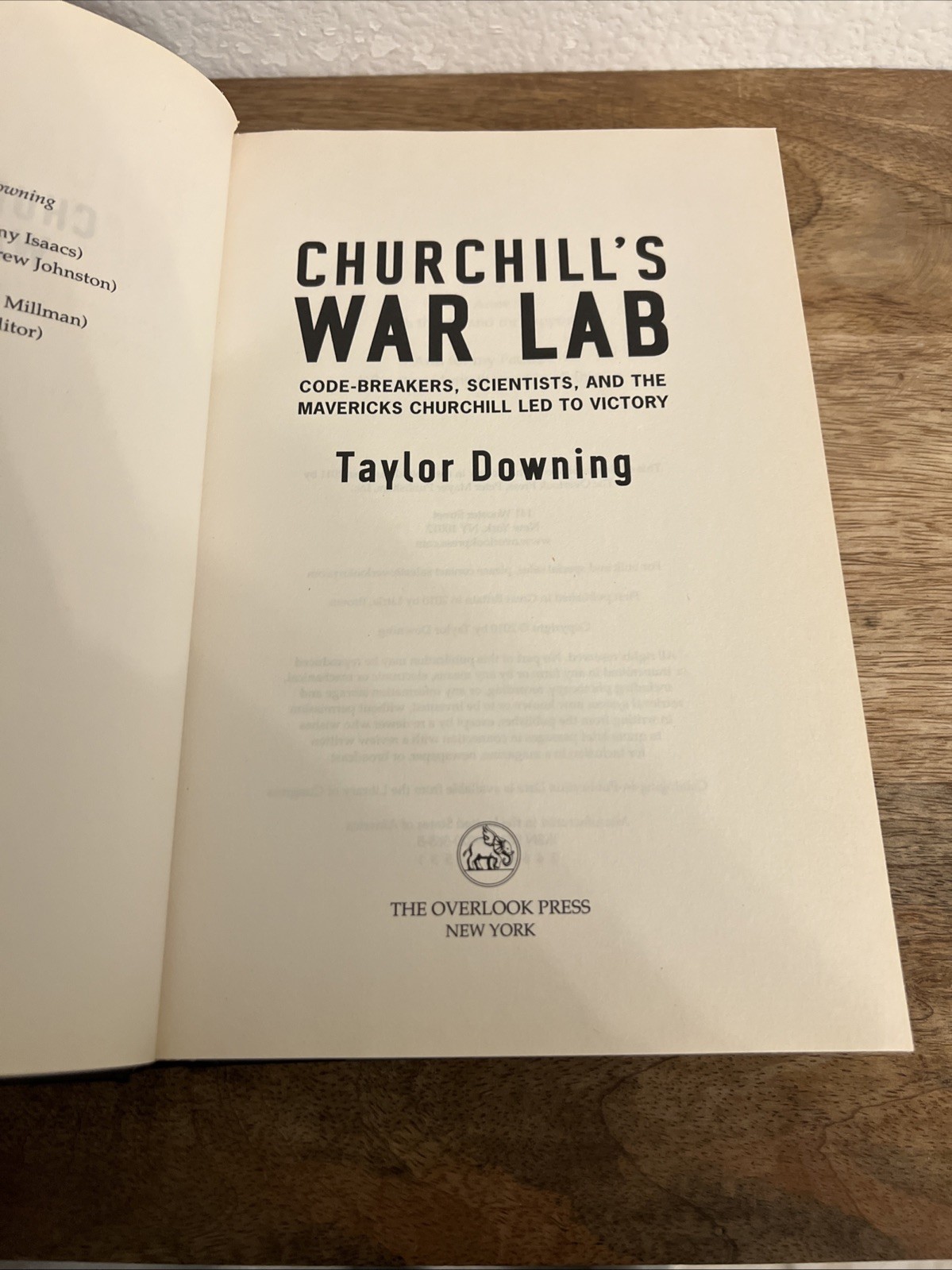 Churchill’s War Lab By Taylor Downing Hardcover Book 2011