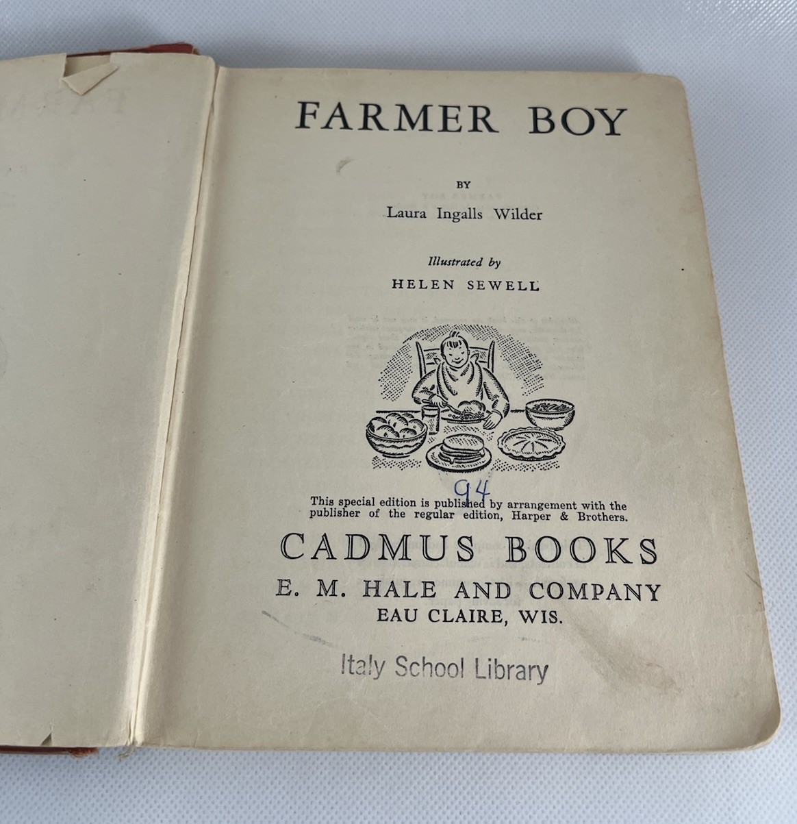 Farmer Boy By Laura Ingalls Wilder 1933 Hardcover