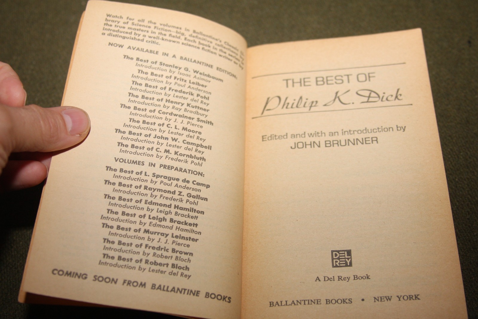 The Best of Philip K. Dick 1978 PB 2nd Print Ballantine Del Rey SF