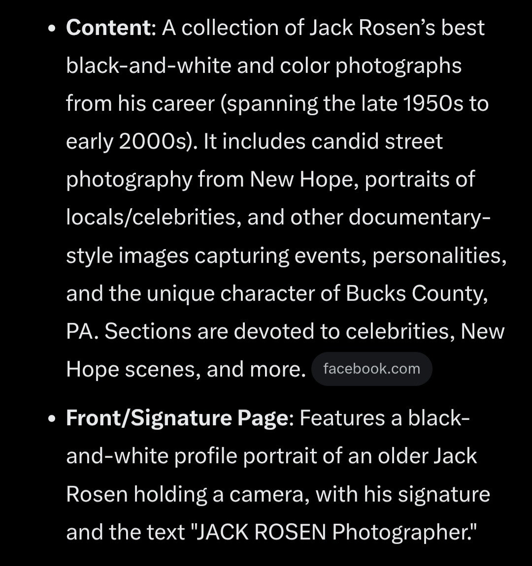 Jack Rosen Photographer Softcover Photography Book 80 Pages