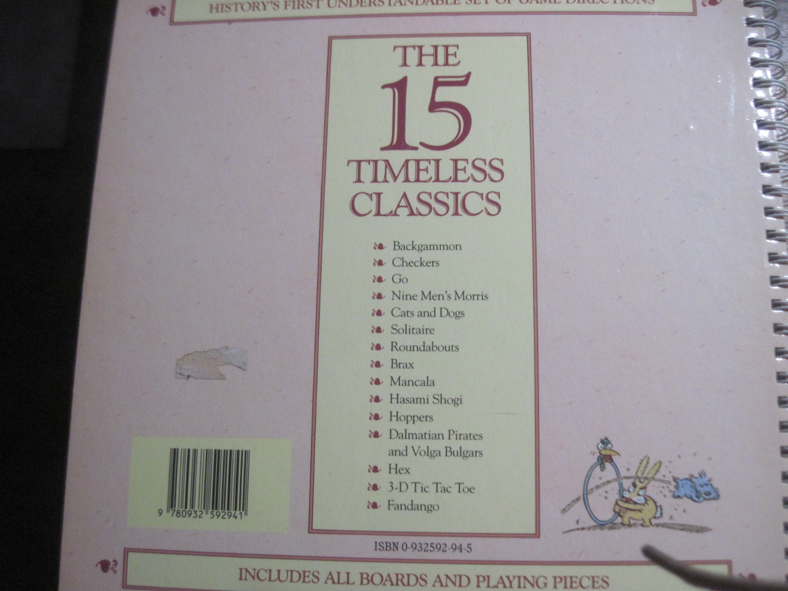 The Book of Classic Board Games with Other (Klutz) – Spiral-bound – GOOD