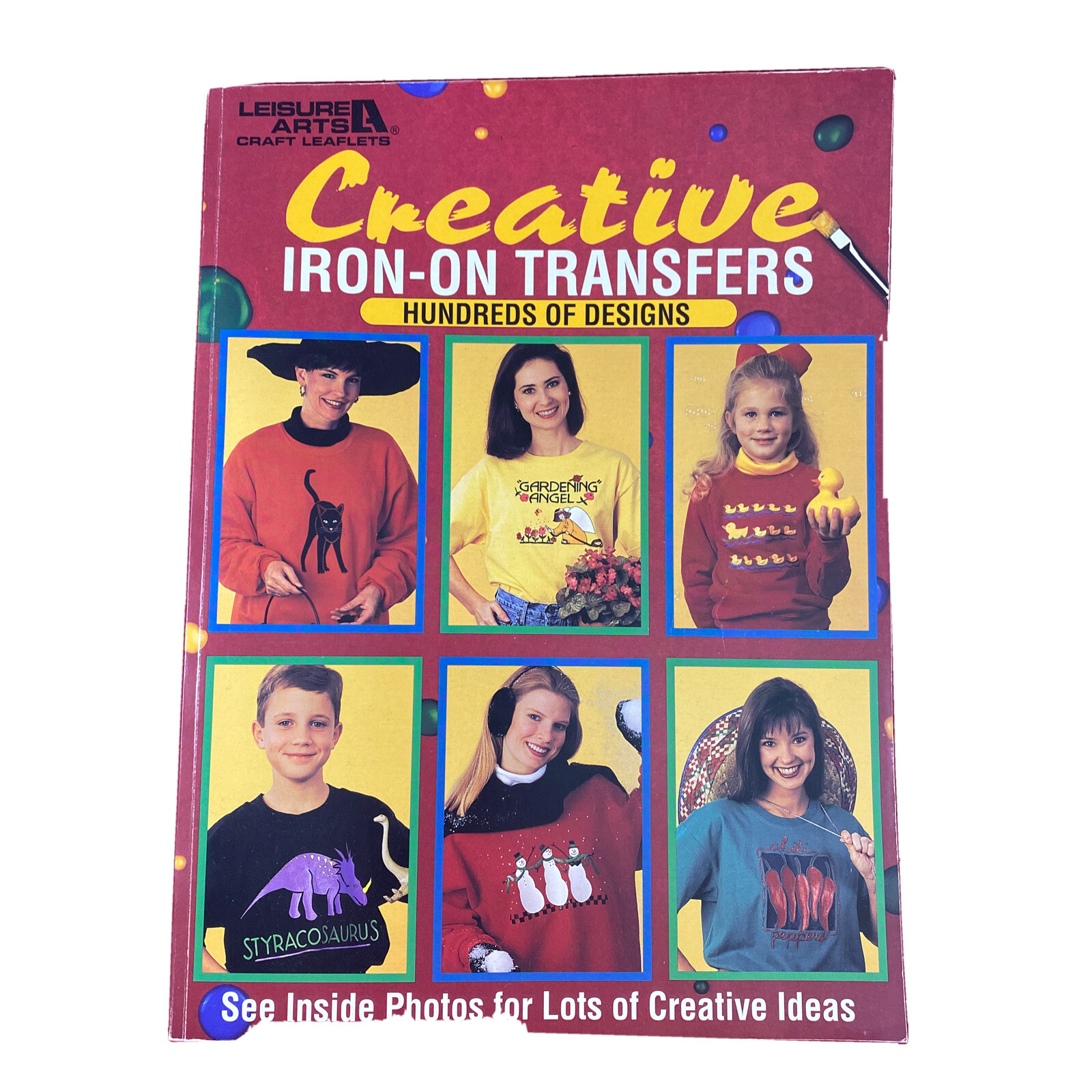 Vintage 1995 Leisure Arts Creative Iron-On Transfers 100s of Designs Crafts