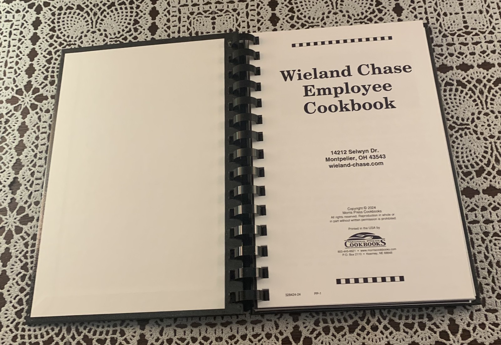 2024 Wieland Chase Brass Cookbook Employee Recipes 84 Pages Hardcover Spiral