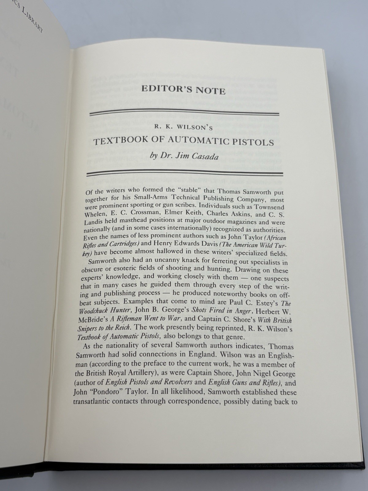 Textbook Of Automatic Pistols By Wilson Special Edition Leather Bound HC