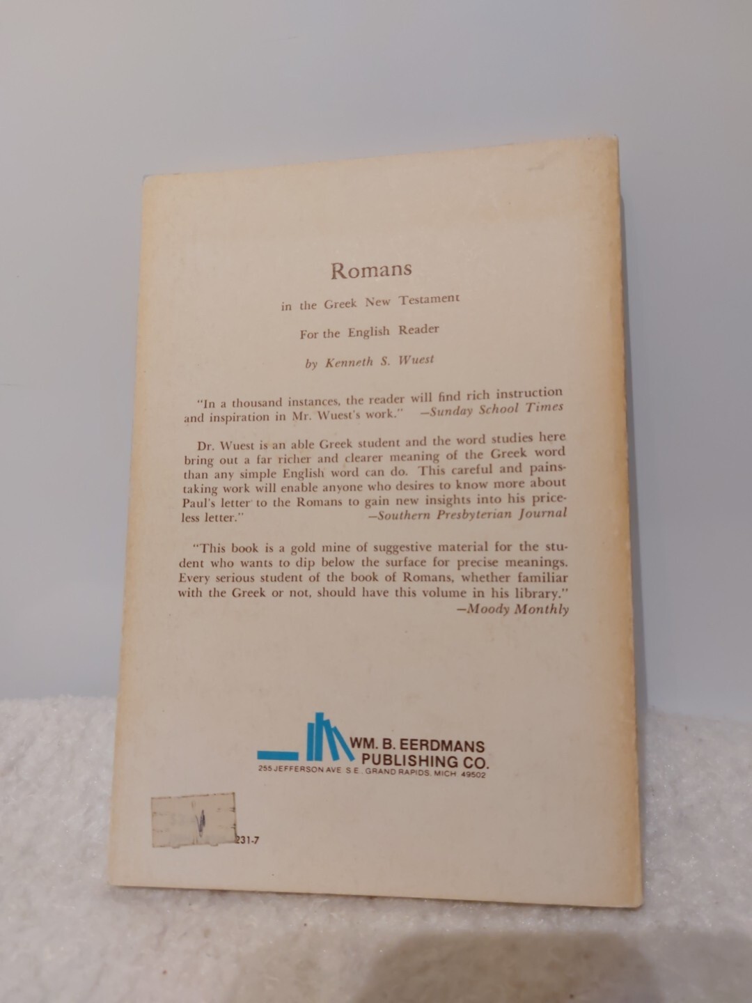 Wuest Word Studies Mark In The Greek New Testament by Kenneth Wuest 1957 HC DJ