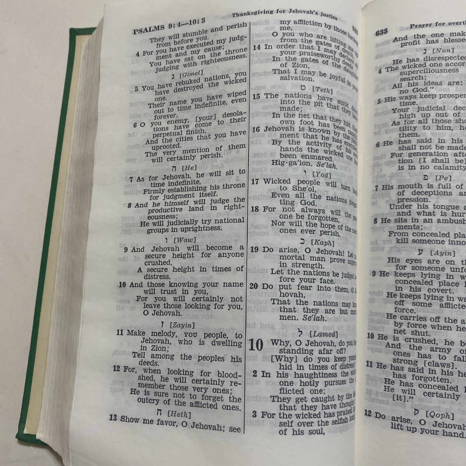 New World Translation Of The Holy Scriptures Green Watchtower Bible Vintage 1961
