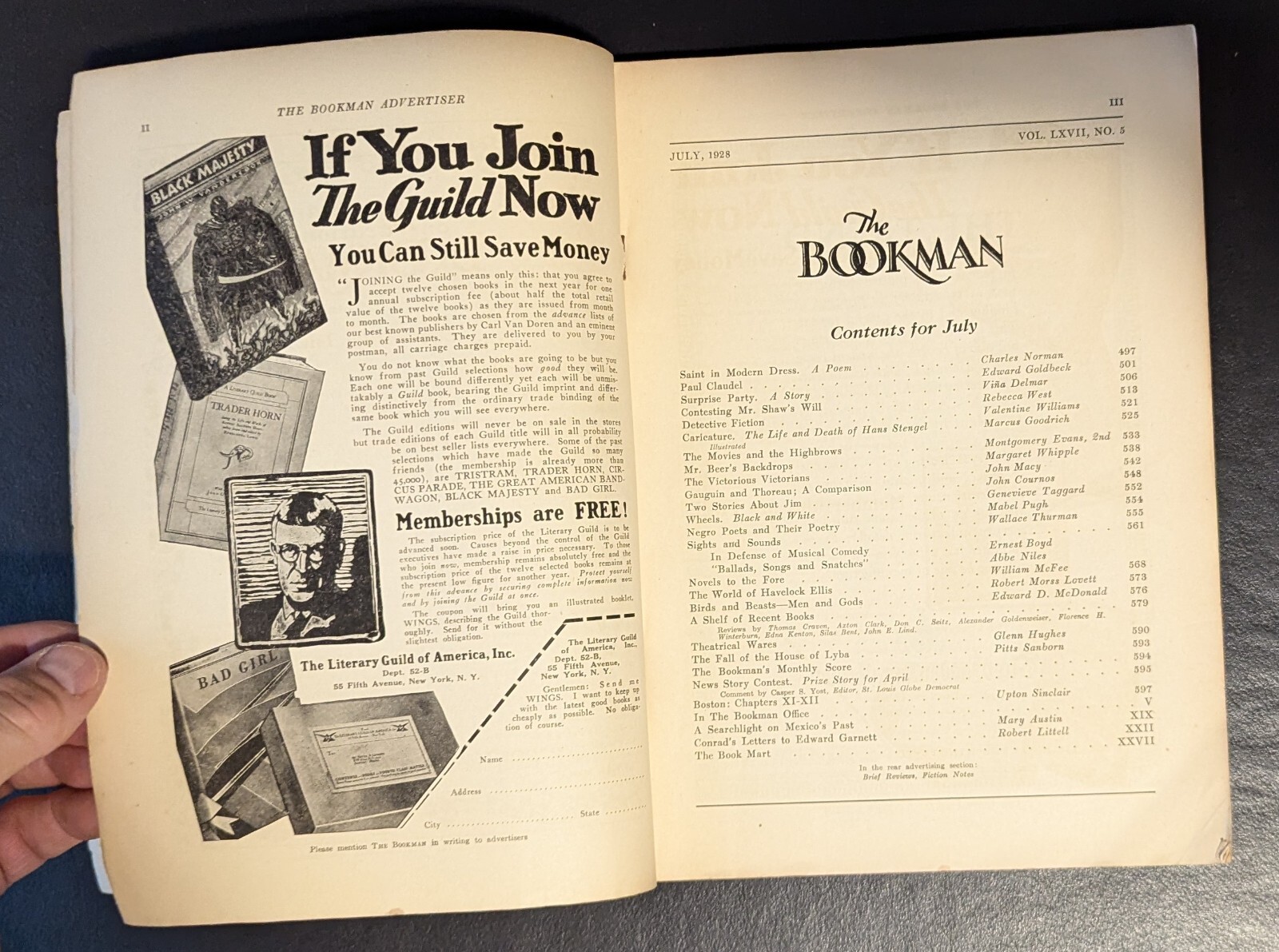 The Bookman Literacy Magazine Lot of 8 – 1921, 1923, 1926, 1928, 1930