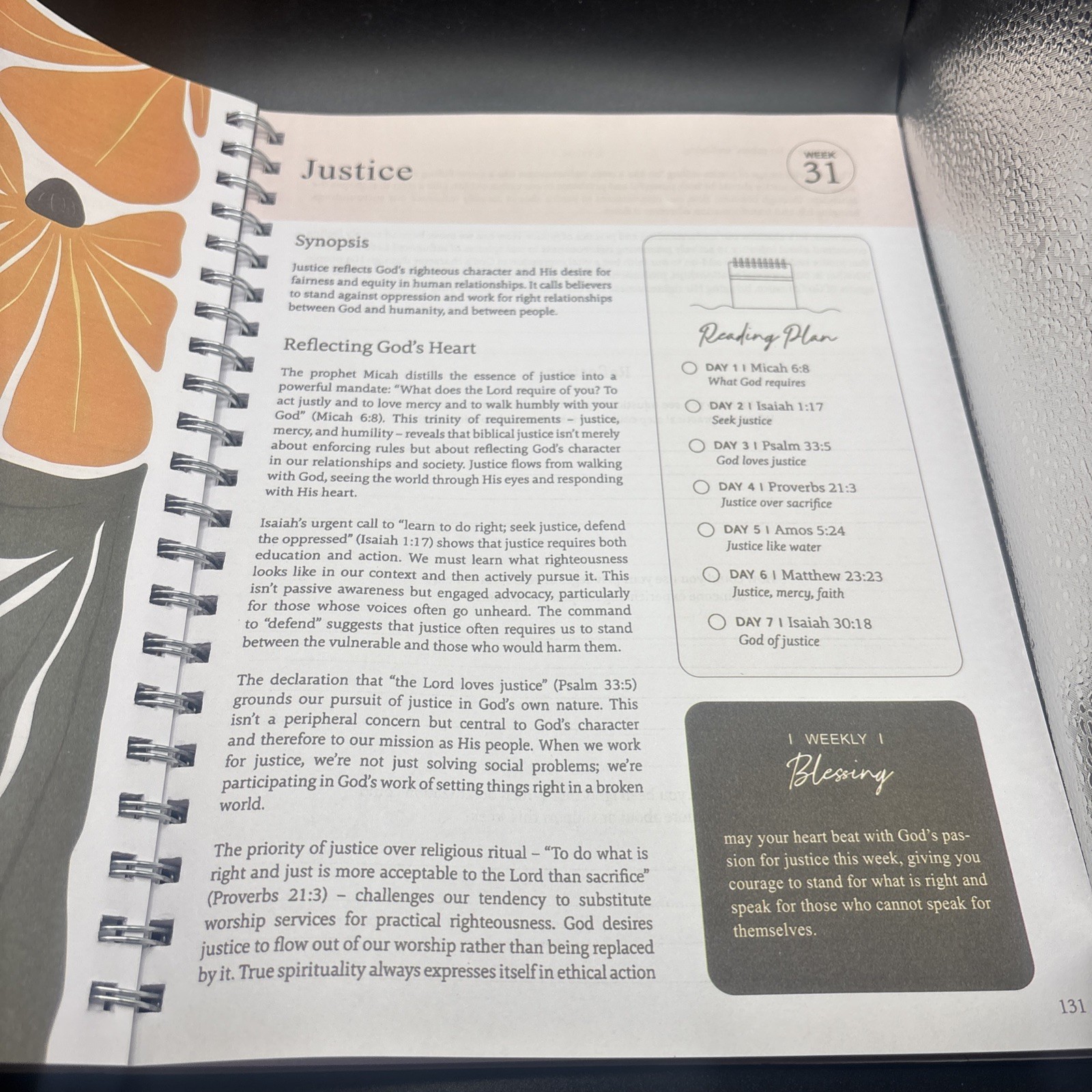 The Bible in a Year Spiral Bound Study Guide 52-Week Journey Through God’s Word