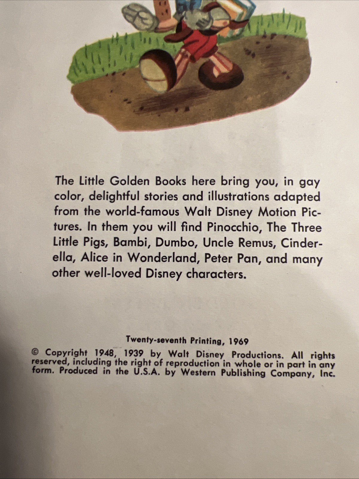 Vintage A Little Golden Book Disney’s Pinocchio 1969 .39 D100 #4384