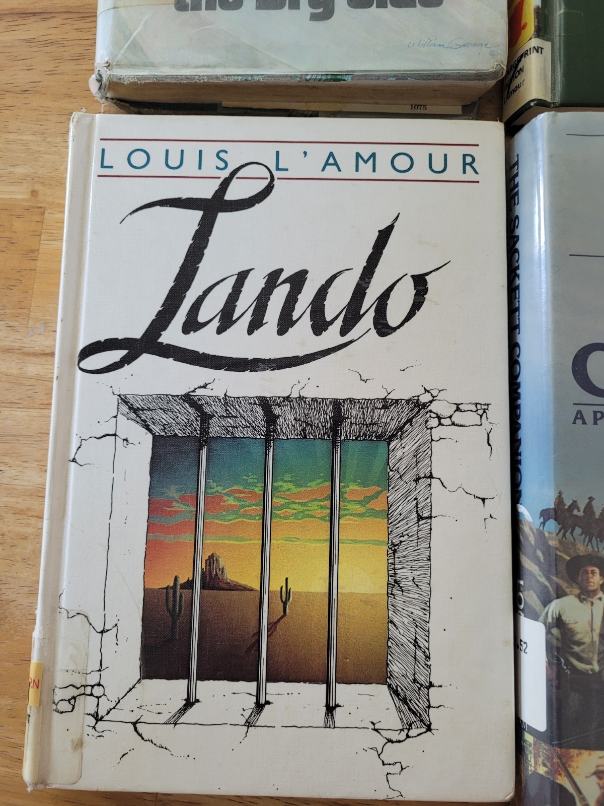 4 Louis L’Amour Hardcover Book -2 Large Print -Sackett Companion-Ex Lib