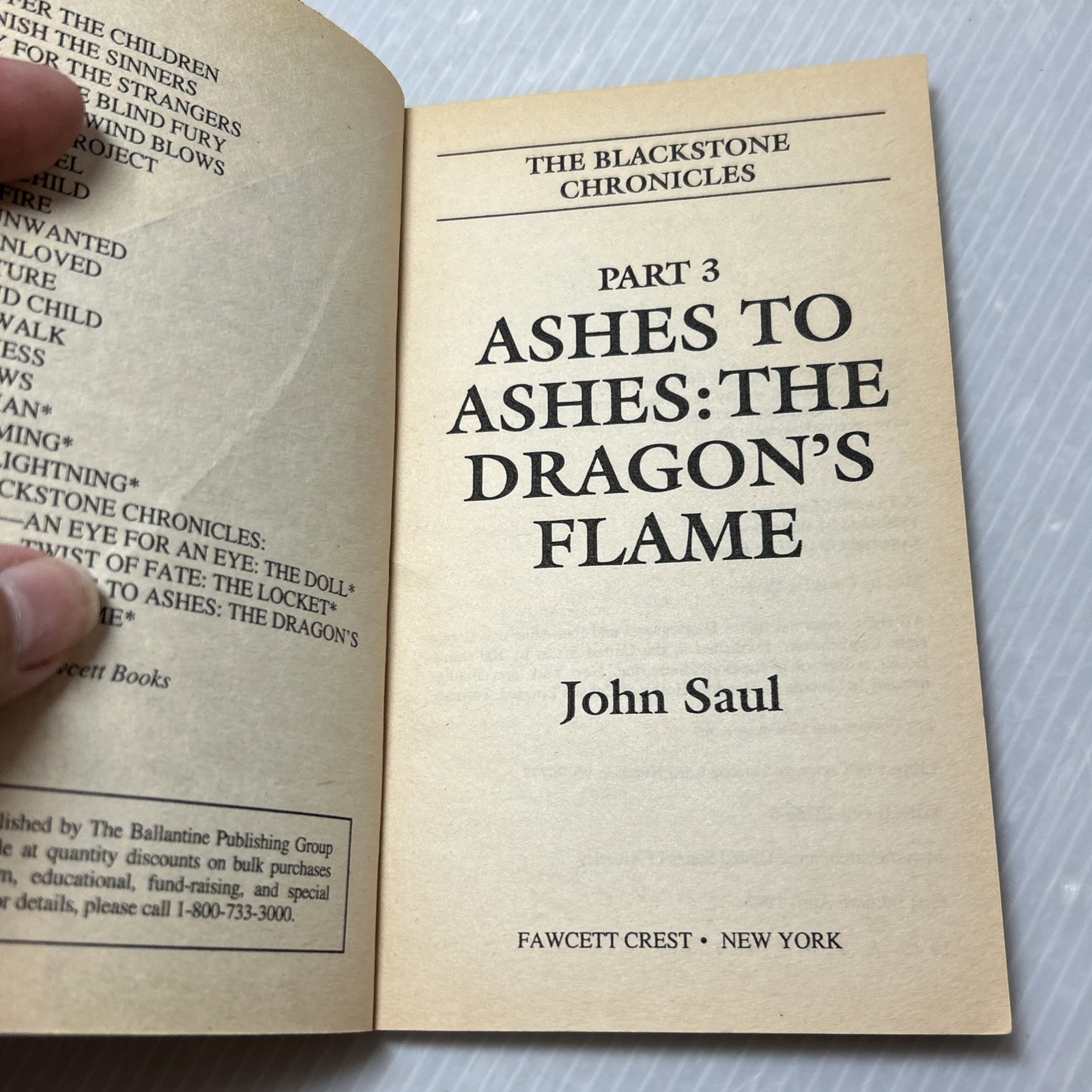 John Saul: The Blackstone Chronicles (Parts 1-6) Complete SET, VTG 1997 1st Ed