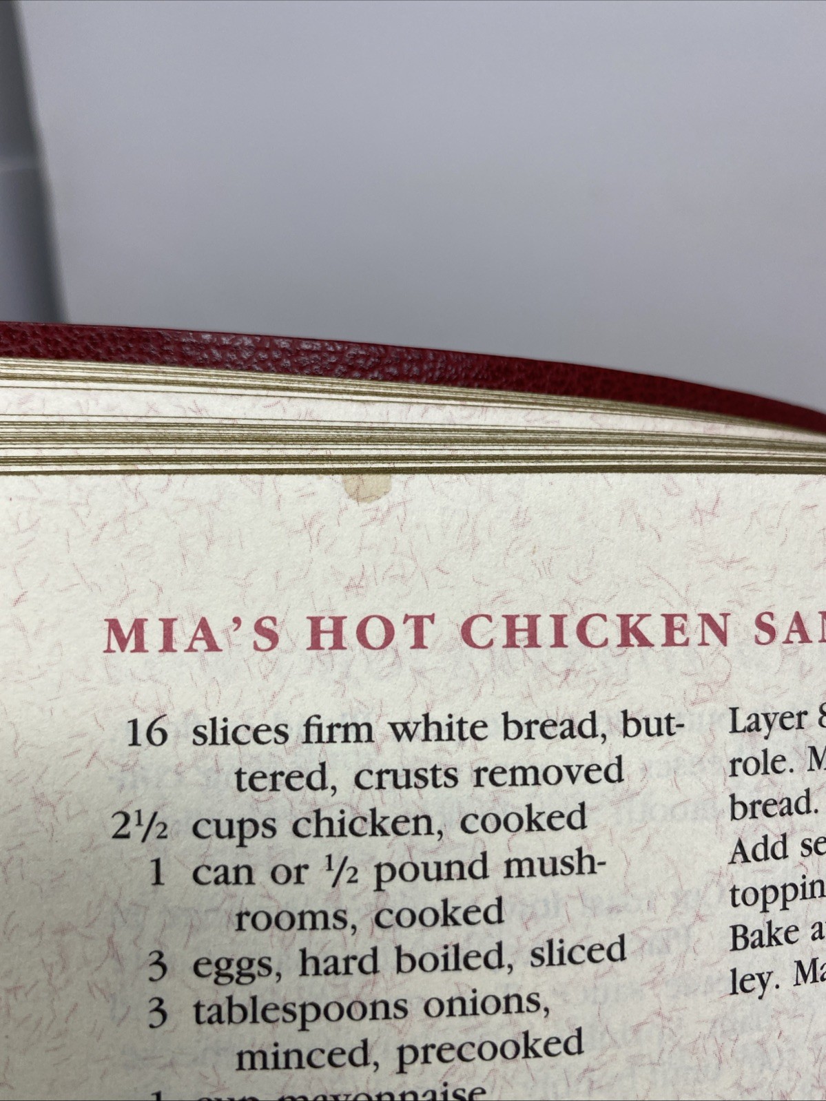 The Congressional Club Cook Book 1993 Red Faux Leather Cookbook