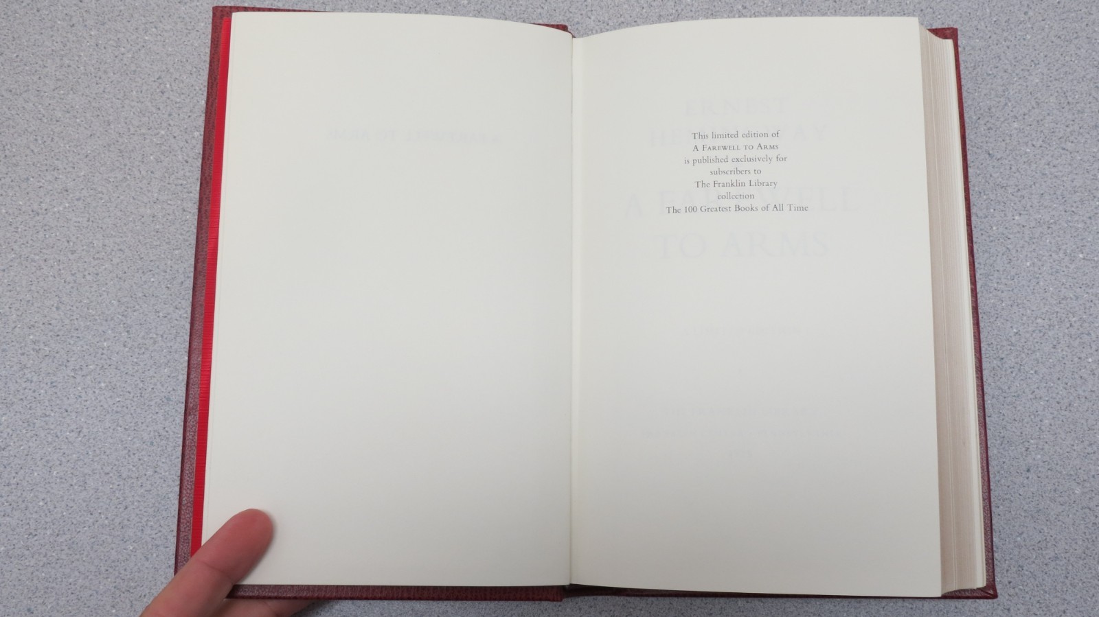 A Farewell to Arms by Ernest Hemingway – Franklin Library 1975