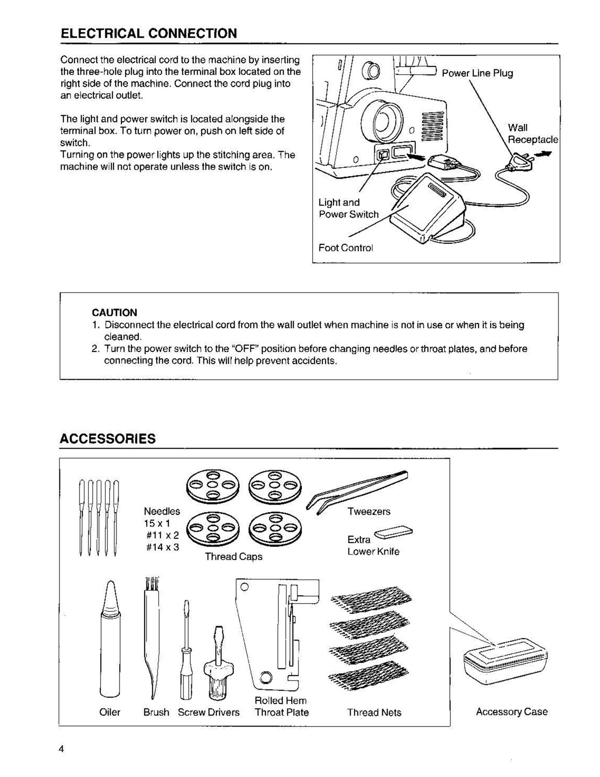 E-Z LOCK EZ100 Serger Instruciton Manual – STEEL WIRE BOUND – PROTECTIVE COVERS