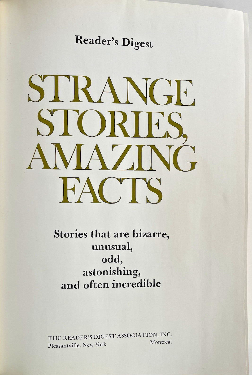 Strange Stories Amazing Facts Reader’s Digest 3 Dust Jackets Hardcover