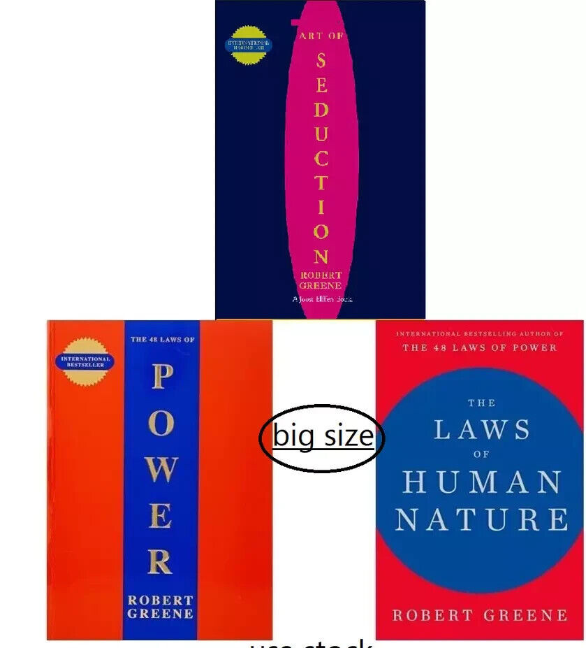 (BIG SIZE)Robert Greene Set 3-seduction, Human Nature, 48 Laws of Power paperbac