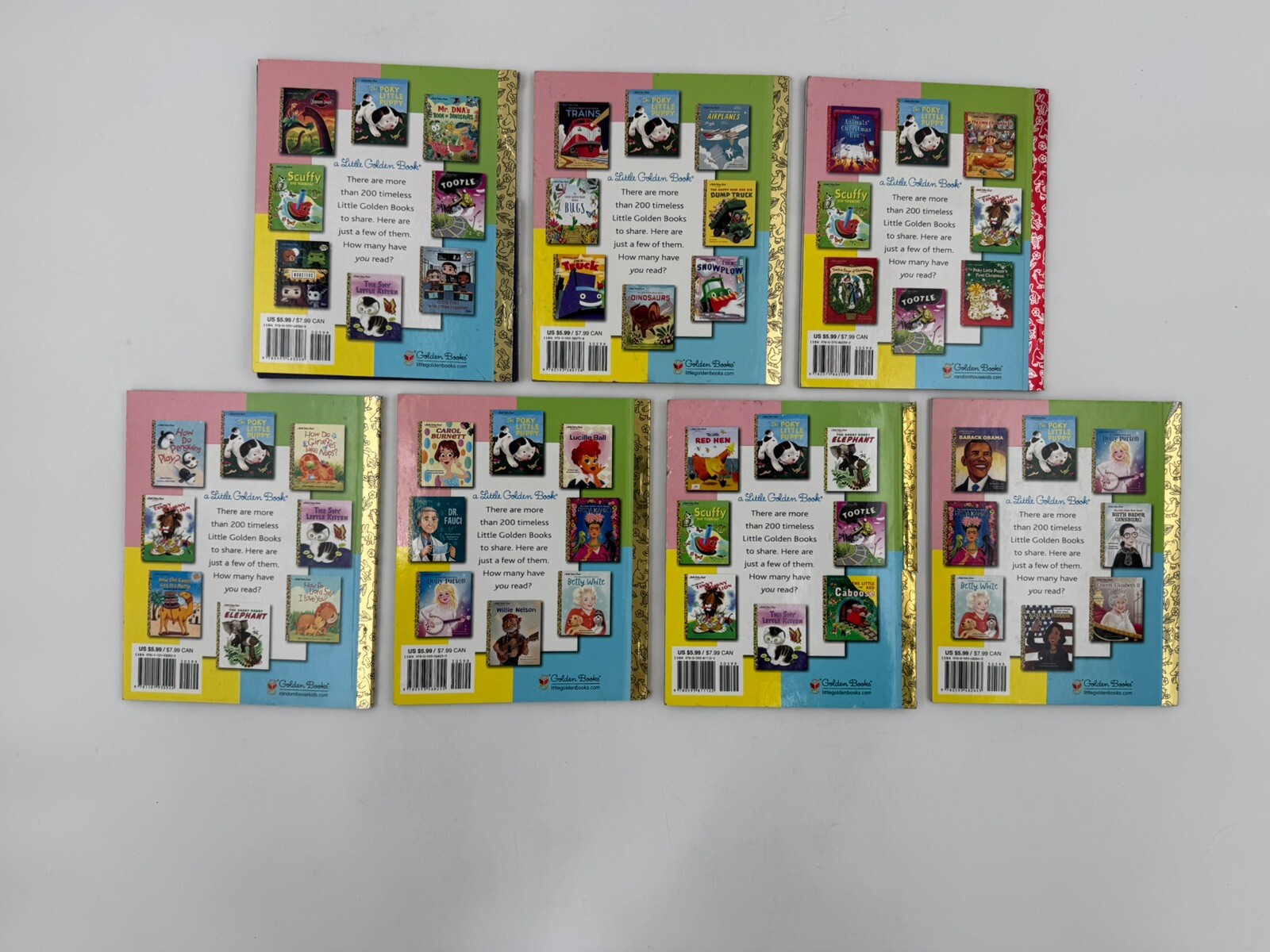 Little Golden Book Set Of 7 Board Books Used Condition Multiple Titles