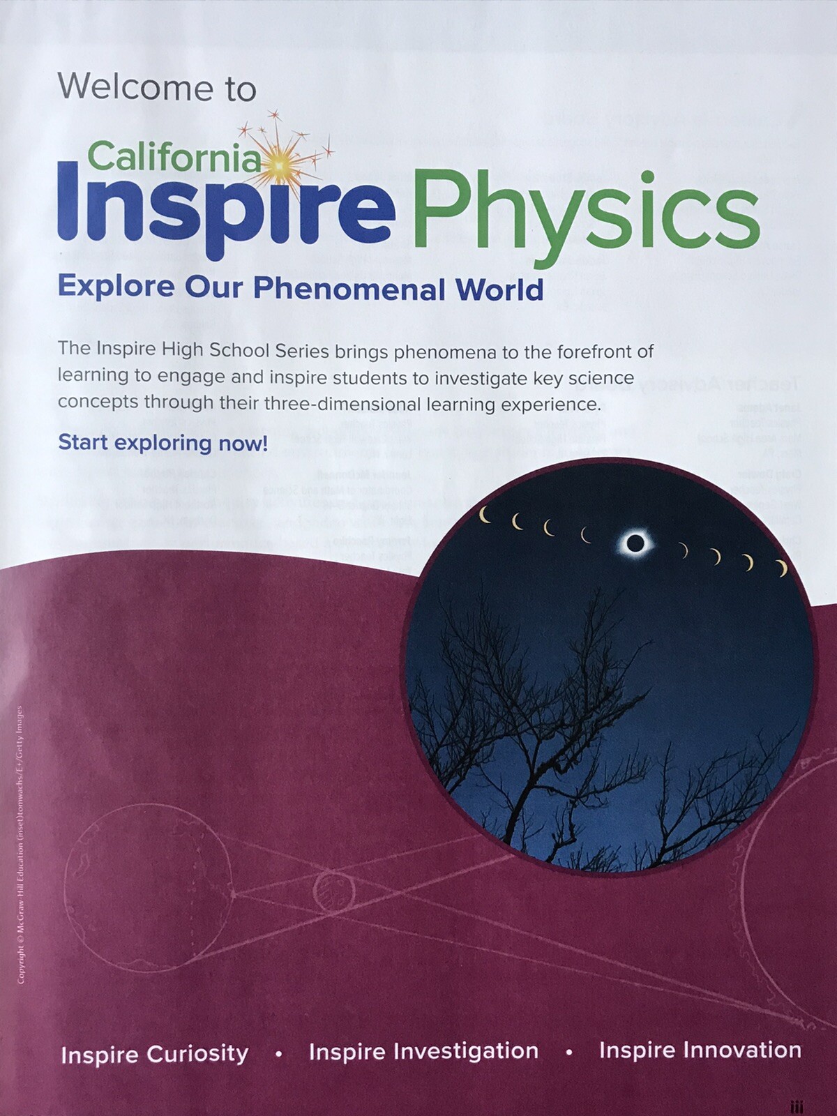 California INSPIRE SCIENCE PHYSICS Student Edition Mcgraw-Hill *NEW 2020! G9-12