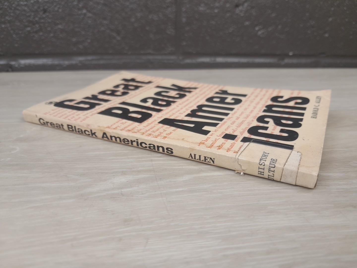 1971 Great Black Americans by Harold C. Allen PB 1st Ed. Ex. Lib. NY Corrections