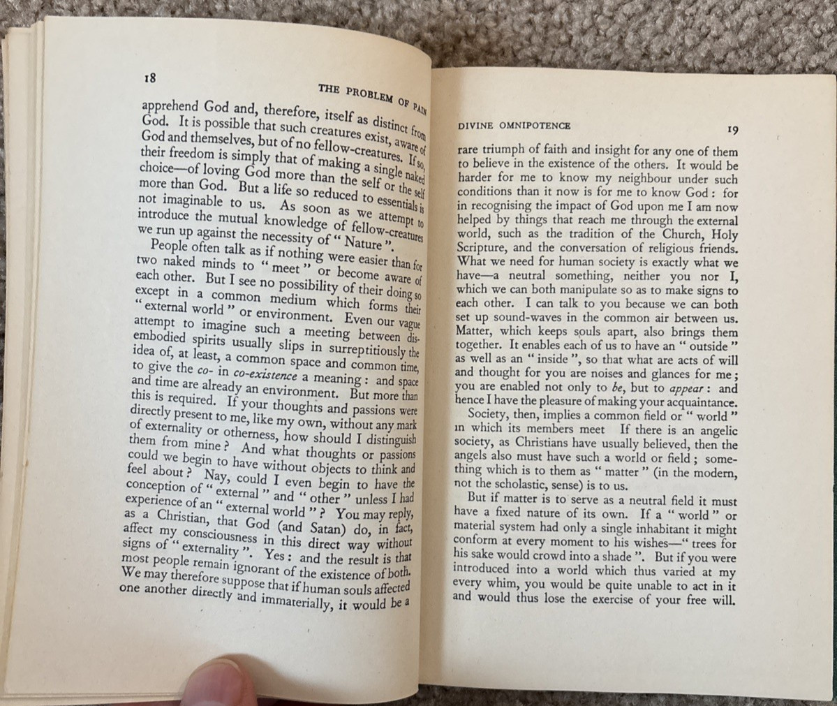 The Problem of Pain by C.S. Lewis – The Macmillan Co. 1944 HC