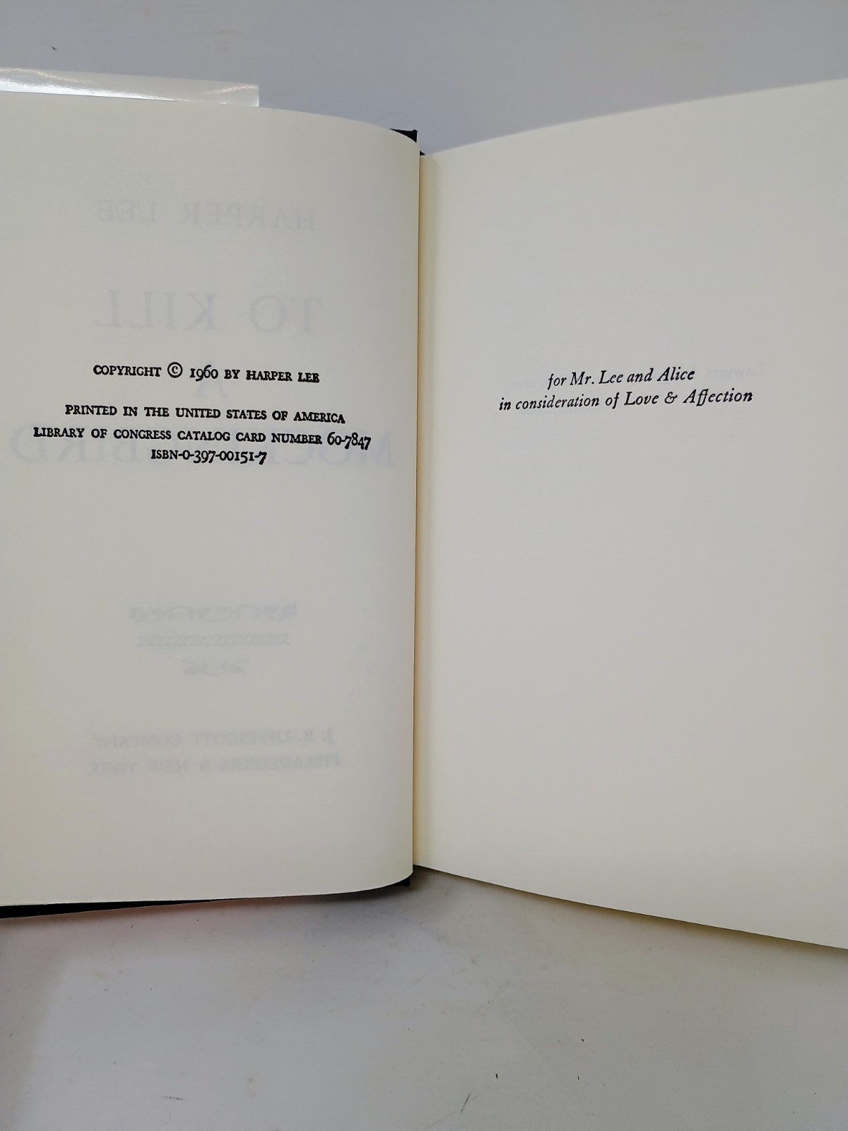 To Kill a Mockingbird by Harper Lee 1960 HC/DJ J.B. Lippincott Company Hardcover