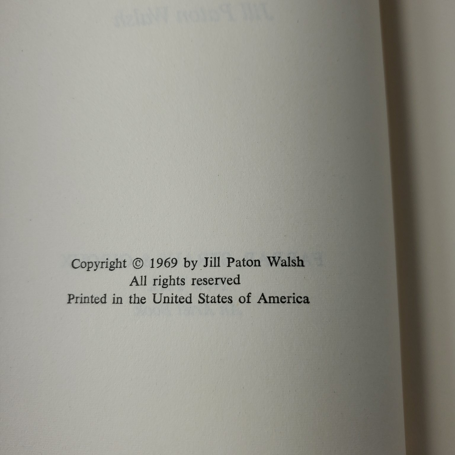 Fireweed Jill Paton Walsh 1969 Book Club Edition Historical Fiction Farrar