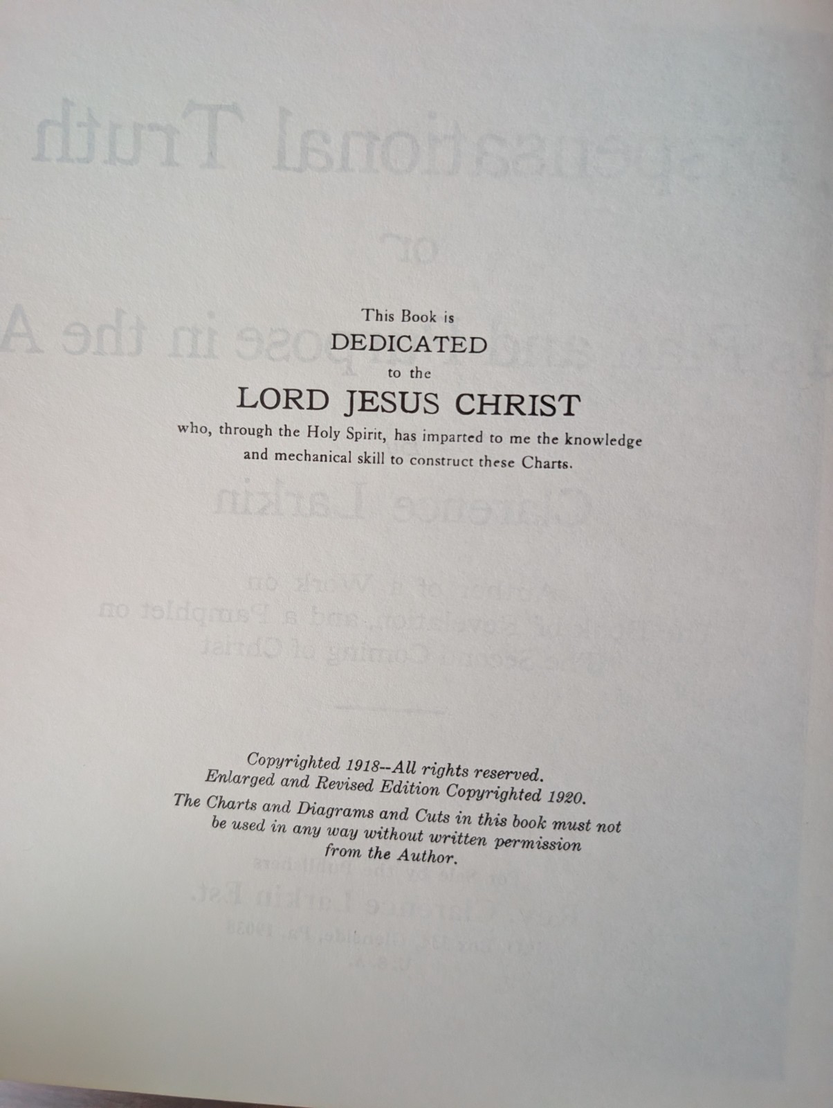 Vintage: Dispensational Truth or God’s Plan and Purpose Clarence Larkin HC