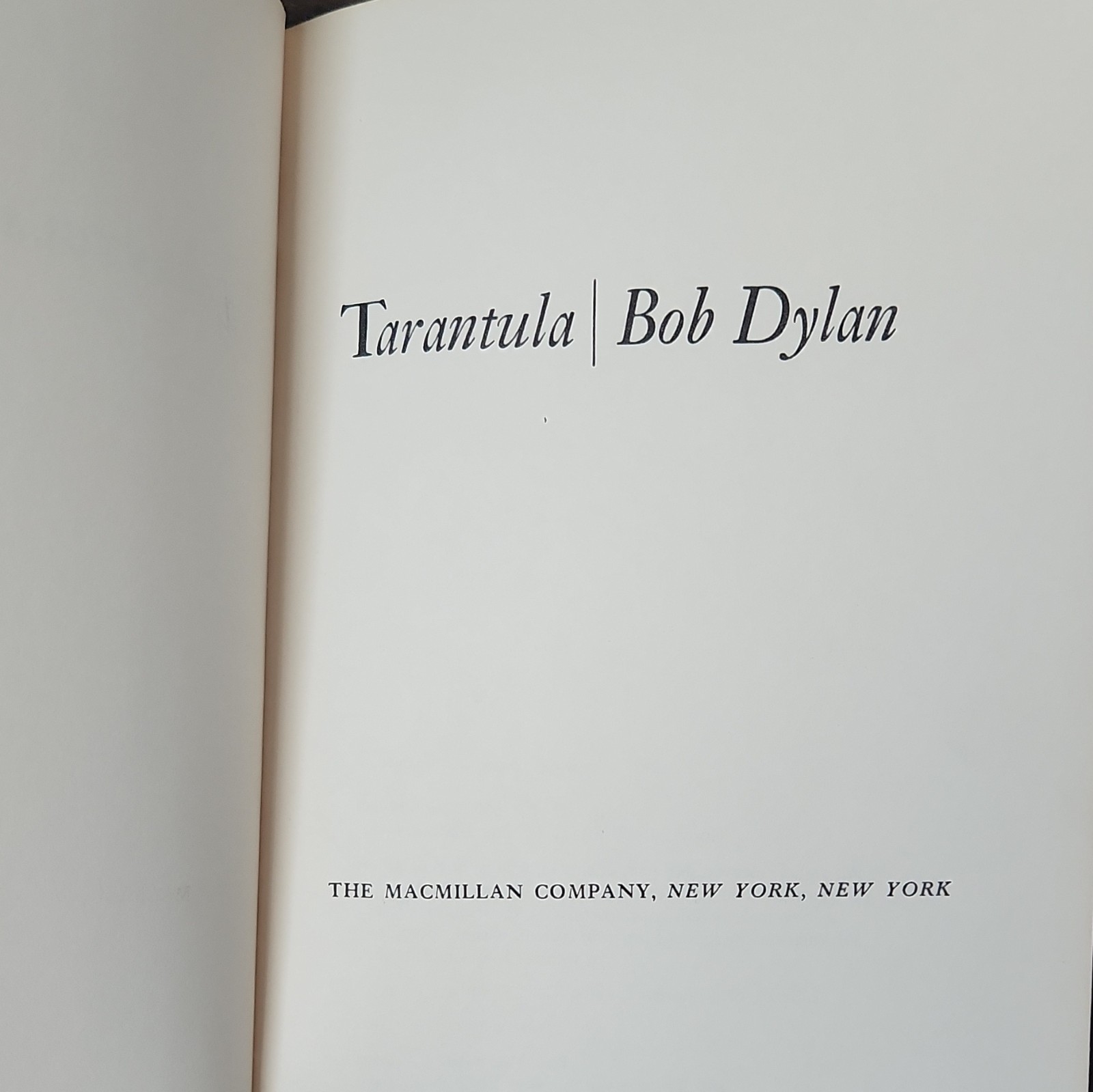 Bob Dylan Tarantula Hardcover w/ Dust Jacket 1971 2nd Printing Macmillan NY