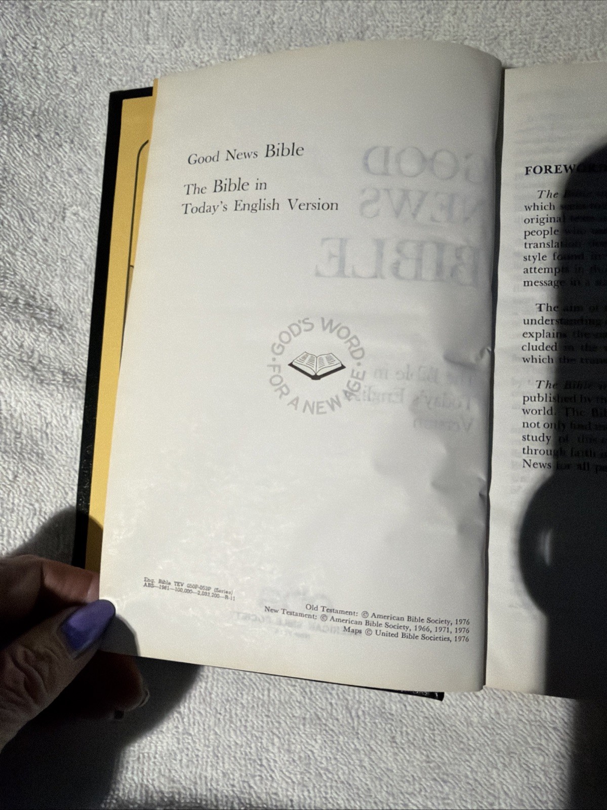 Good News Bible: Today’s English Version 1976 Hardcover American Bible Society