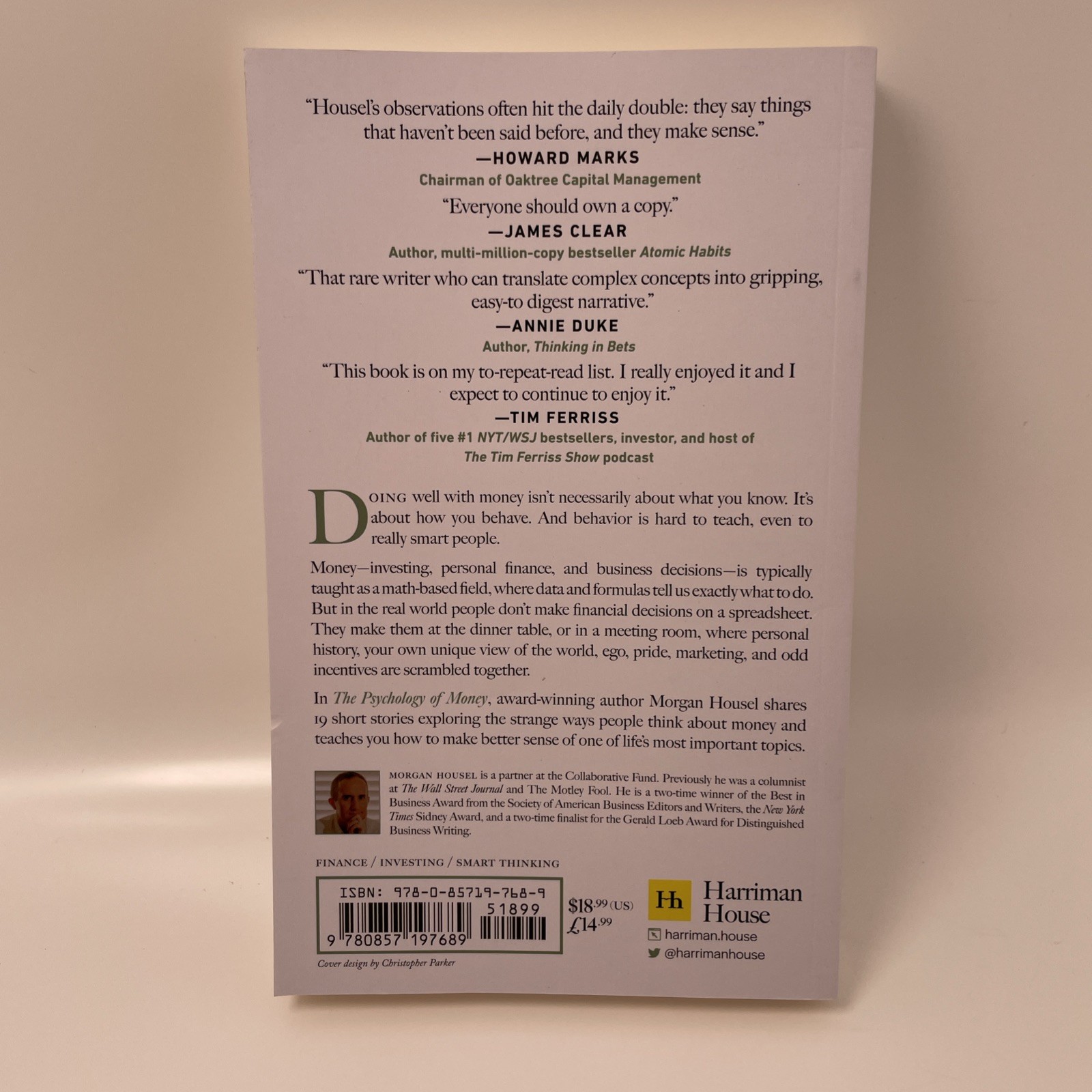 The Psychology of Money: Timeless lessons on wealth, greed, and happiness -GOOD-