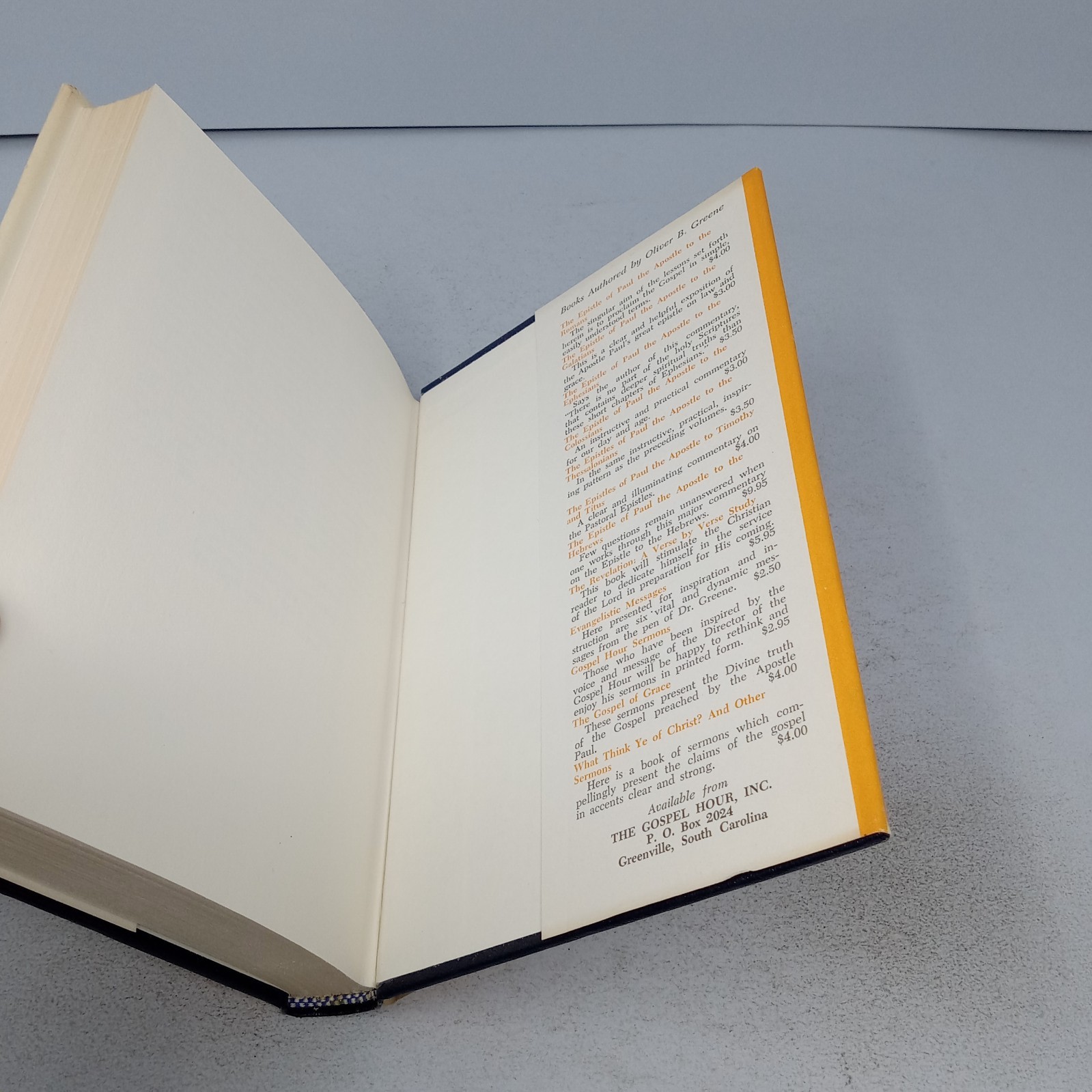 The Epistles of John: 1967 The Gospel Hour, Inc. Hardcover by Oliver B. Greene