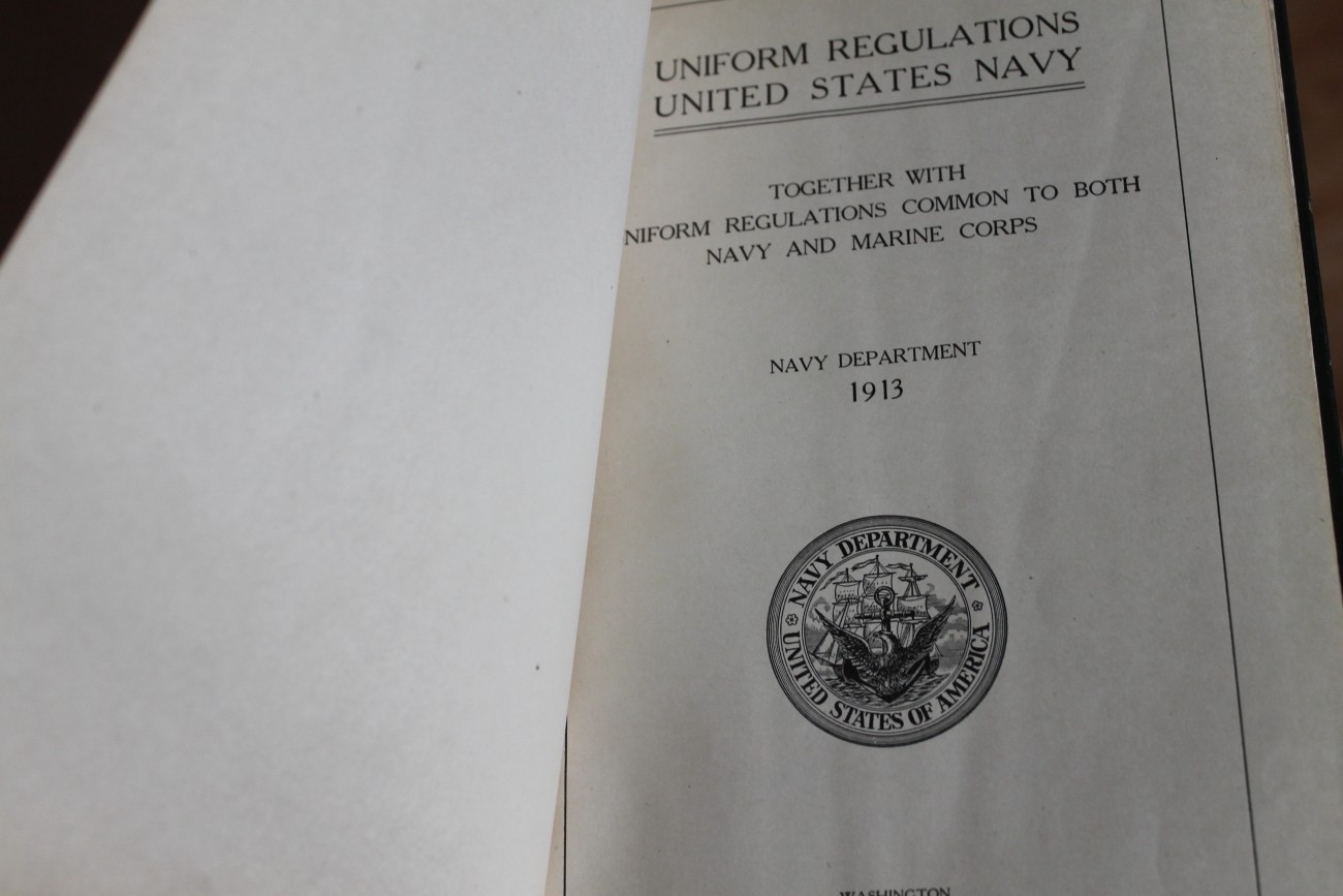 Uniform Regulations United States Navy 1913 Pre WW1 cap rank insignia USN