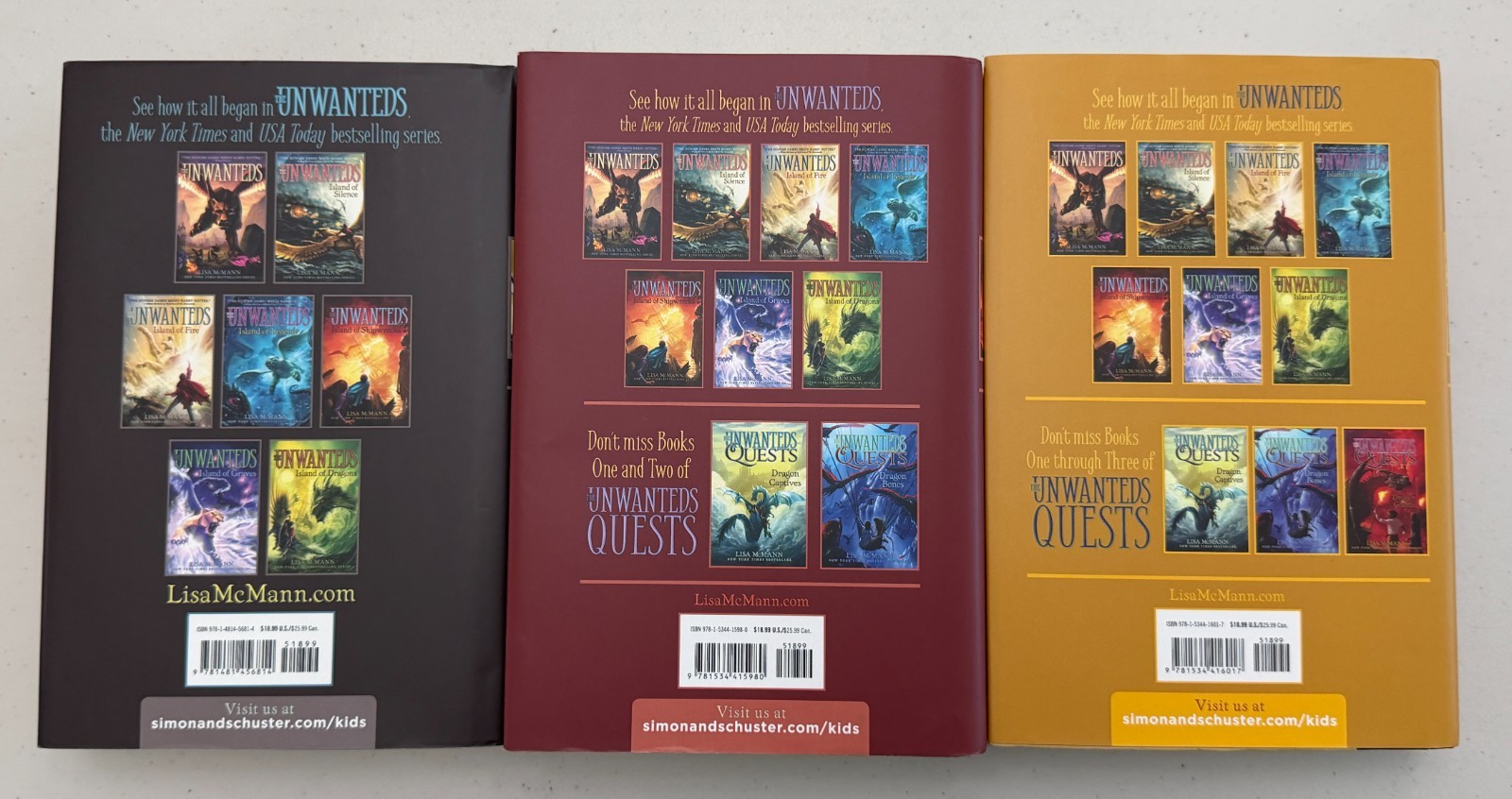 Unwanteds Quest Set Books 3 by Lisa Mcmann | Dragon Captives | Fantasy