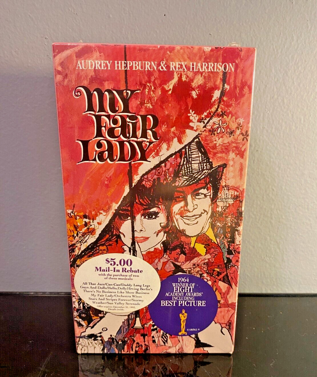 MY FAIR LADY Photo Book 1964 + VHS Factory Sealed 1991 Audrey Hepburn Lot of 2