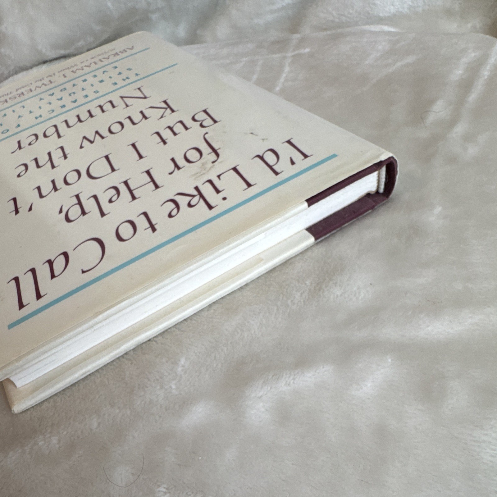 Abraham J. Twerski I’d Like to Call for Help 1991 Hardcover Pharos DJ
