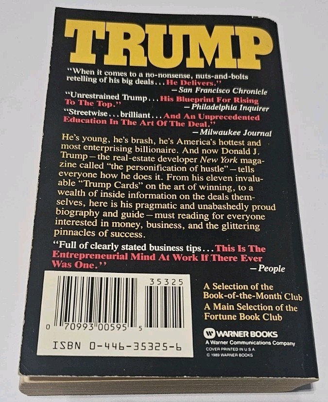 The Art of the Deal Donald Trump 1st Warner Books Edition Paperback 1989 80s VTG
