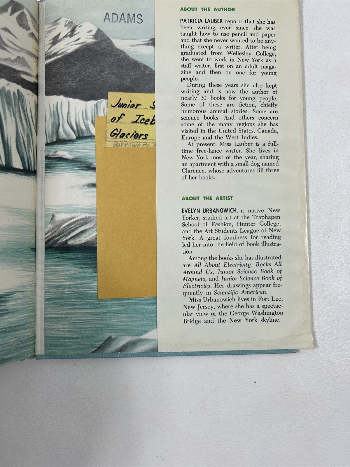 Icebergs And Glaciers – Patricia Lauber (Hardcover, 1961, Dust Jacket)