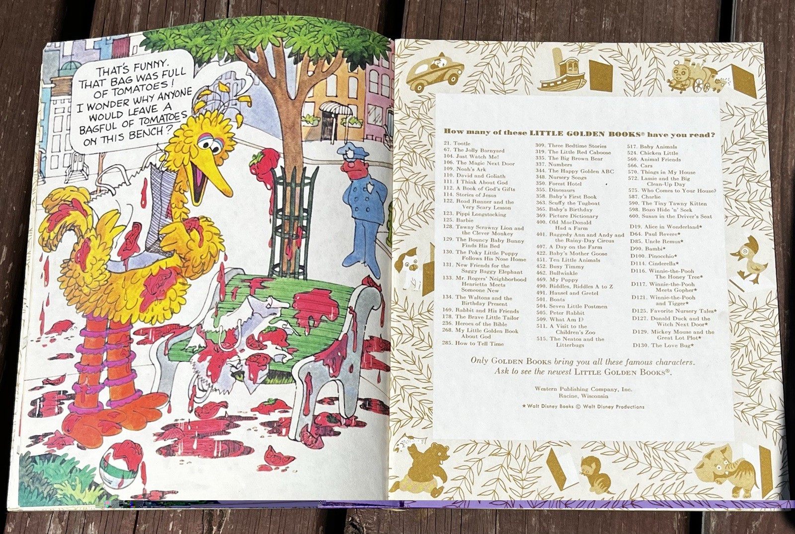 Vintage Sesame Street Big Bird’s Red Book 1977 Little Golden Book Children’s