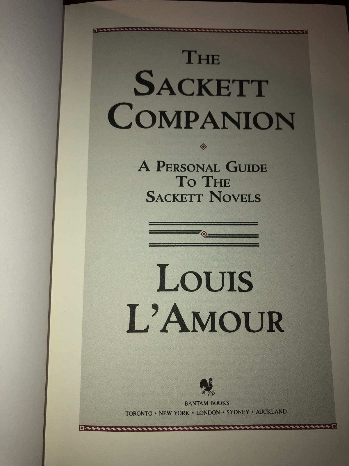 THE SACKETT COMPANION Louis L’Amour Leatherette Collection LIKE NEW