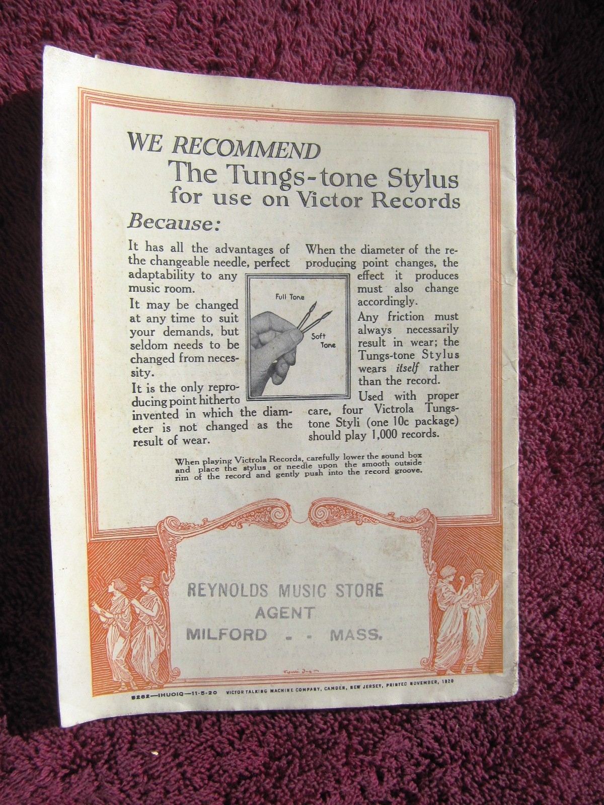 New VICTOR RECORDS Jan 1921 RACHMANINOFF Flonzaley Victrola Supplement CATALOG
