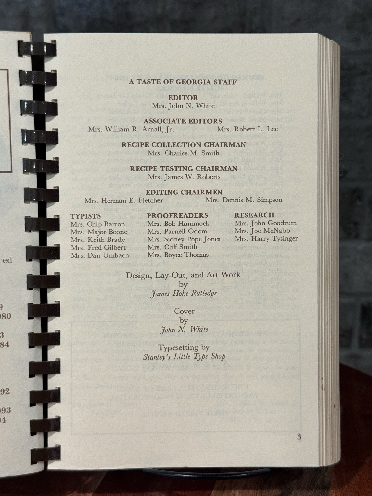 A Taste of Georgia Southern COOKBOOK Newnan Junior Service League 1994 592 pages