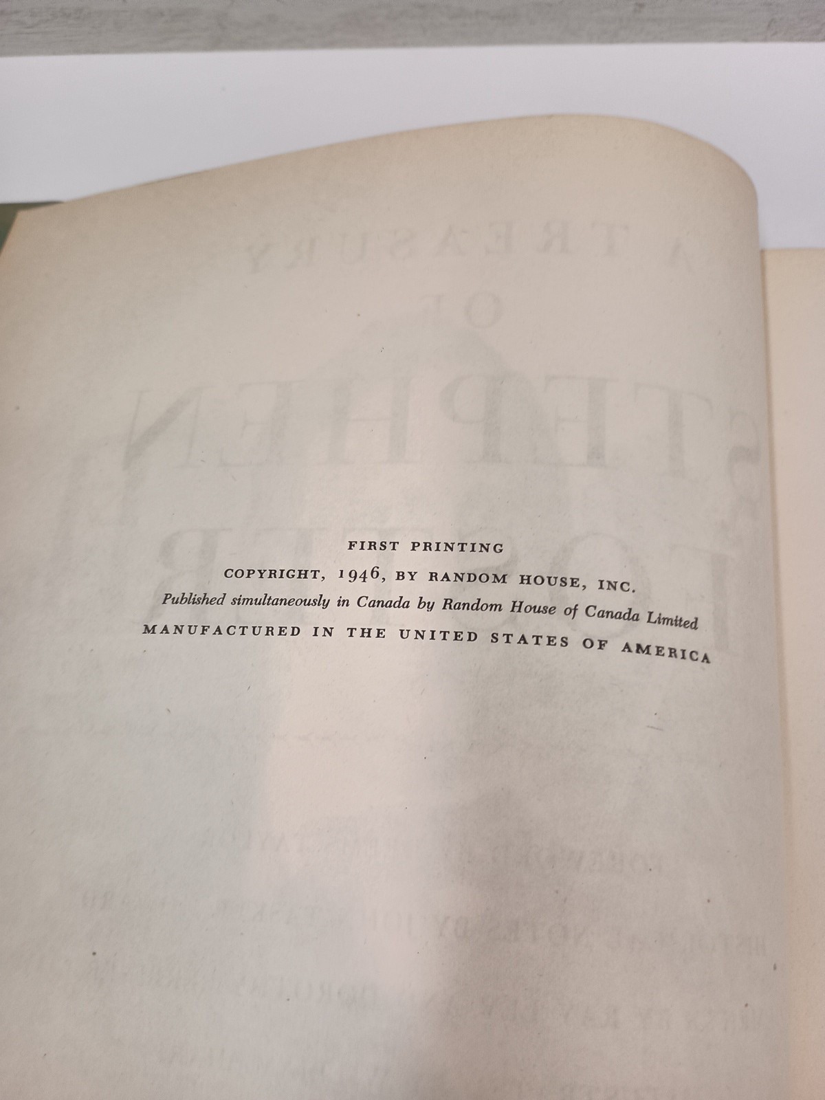 A Treasury of Stephen Foster : First Printing