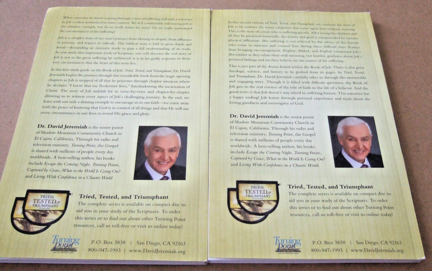 DR. DAVID JEREMIAH STUDY GUIDES TRIED, TESTED & TRIUMPHANT 2016 VOL 1-2