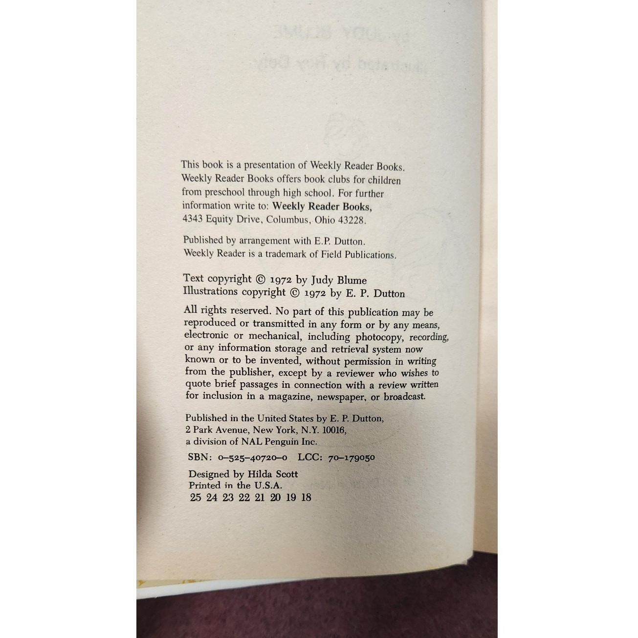 Tales Of Forth Grade Nothing First Edition Judy Blume Hardback Great Condition