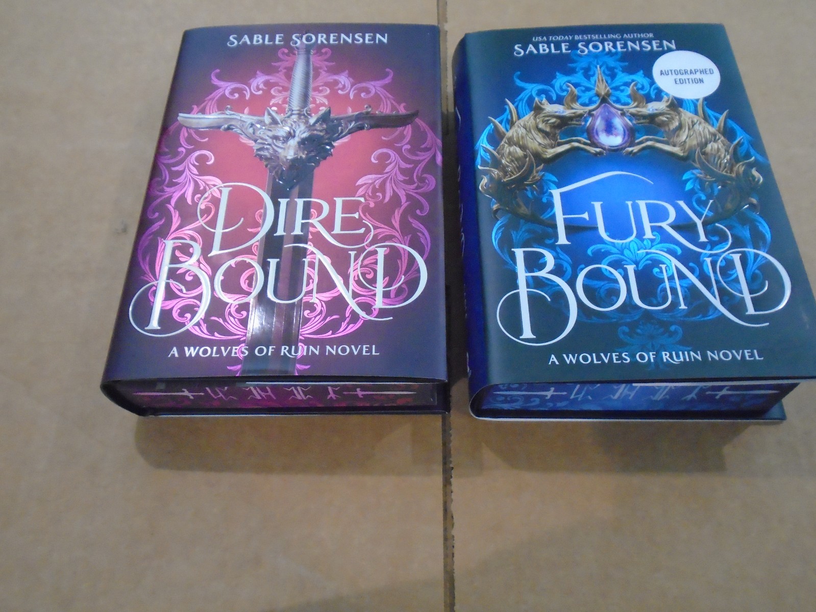 Signed Sable Sorensen Dire & Fury Bound Deluxe Ed Books1&2 of The Wolves Of Ruin