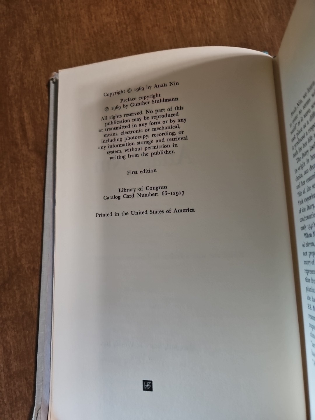 Diary of Anais Nin 1939-1944 by Anaïs Nin Edited by Gunther Stuhlmann