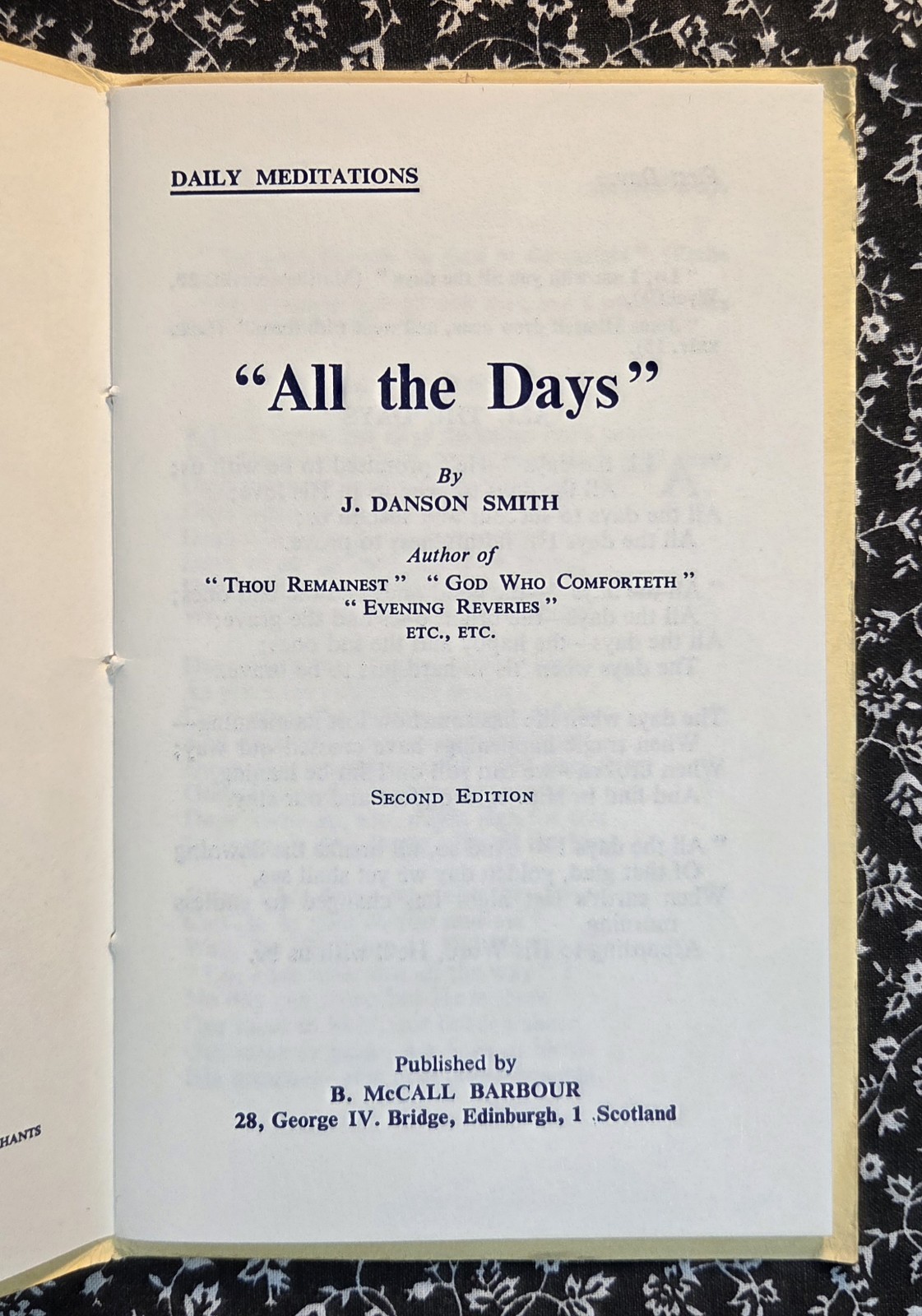 All The Days by J. Danson Smith, No. 23, The Meditation Series, Circa 1910s